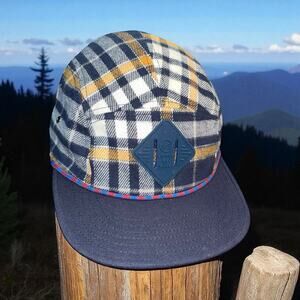 United by Blue 5 Panel Hat Plaid Flannel Adjustable Cap Organic Recycled Mens OS